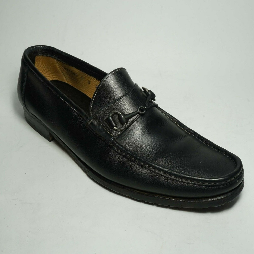 Very nice Italian Santoni mens 9 D 42 EU black leather